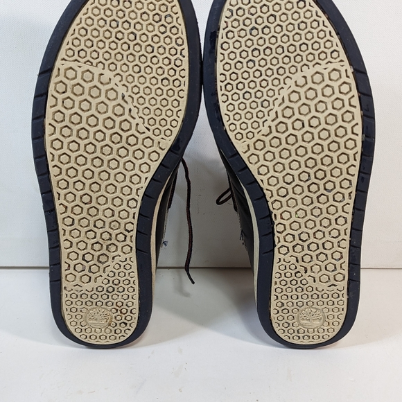 Vtg Mens Timberland 3 Eye Lug Hand Sewn Lace-up Blue White Shoes Size 10.5 5922 - Picture 4 of 11